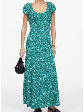 NWT Madewell Floral Ruched Scoop Neck Maxi Dress/ sz 12